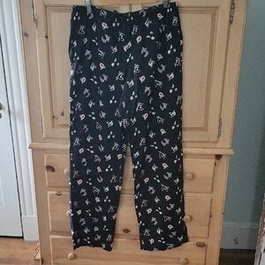 Victoria's Secret Black Pajama Pants with Pink Accents
